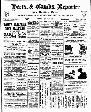 cover page of Herts & Cambs Reporter & Royston Crow published on January 26, 1906