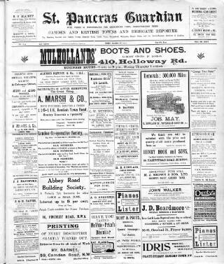 cover page of St. Pancras Guardian and Camden and Kentish Towns Reporter published on November 24, 1922