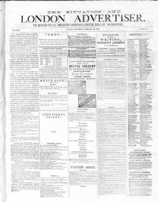 cover page of Situation and London Advertiser published on January 26, 1888