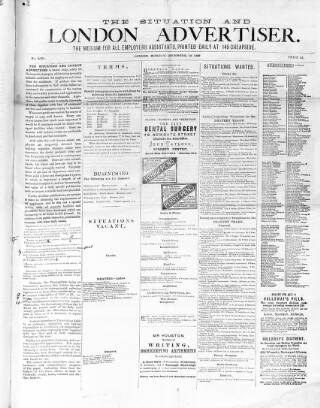 cover page of Situation and London Advertiser published on December 10, 1888