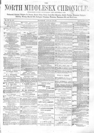 cover page of North Middlesex Chronicle published on January 26, 1876