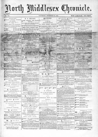 cover page of North Middlesex Chronicle published on December 25, 1880