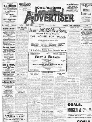 cover page of Crystal Palace District Times & Advertiser published on January 1, 1926