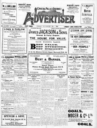 cover page of Crystal Palace District Times & Advertiser published on November 12, 1926