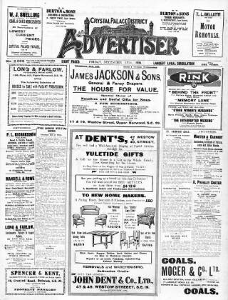 cover page of Crystal Palace District Times & Advertiser published on December 17, 1926