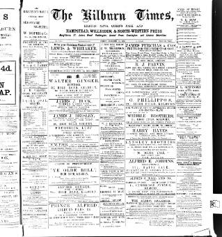 cover page of Kilburn Times published on December 25, 1896