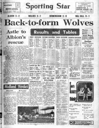 cover page of Sporting Star (Wolverhampton) published on January 10, 1970