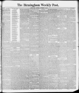 cover page of Birmingham Weekly Post published on November 23, 1889