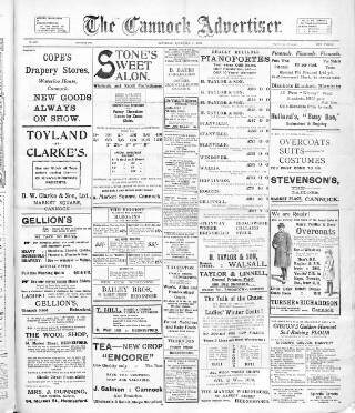 cover page of Cannock Advertiser published on December 1, 1923