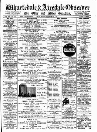 cover page of Wharfedale & Airedale Observer published on November 23, 1883