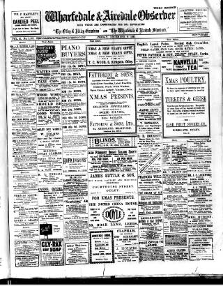 cover page of Wharfedale & Airedale Observer published on December 6, 1912