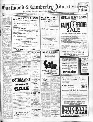 cover page of Eastwood & Kimberley Advertiser published on January 17, 1964