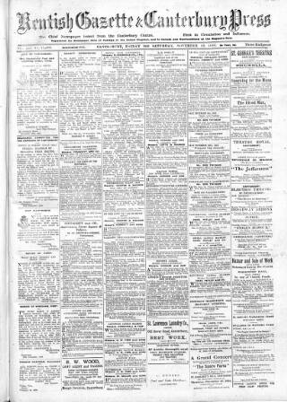 cover page of Kentish Gazette published on November 23, 1918