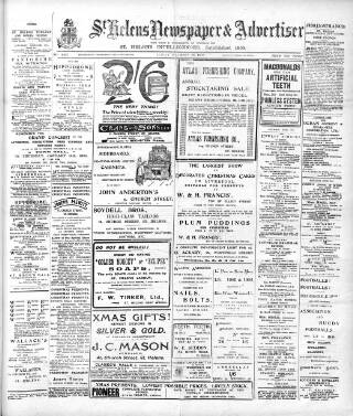 cover page of St. Helens Newspaper & Advertiser published on December 25, 1903