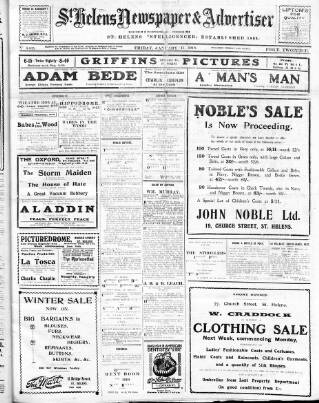 cover page of St. Helens Newspaper & Advertiser published on January 17, 1919