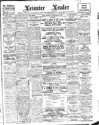 cover page of Leinster Leader published on December 25, 1937