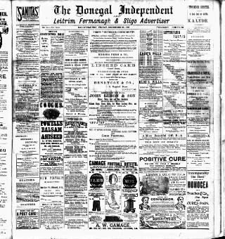 cover page of Donegal Independent published on December 25, 1896