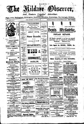 cover page of Kildare Observer and Eastern Counties Advertiser published on January 26, 1918