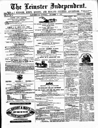 cover page of Leinster Independent published on December 9, 1871