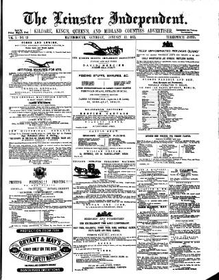 cover page of Leinster Independent published on January 13, 1872