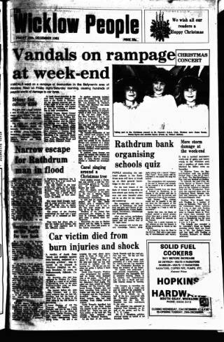 cover page of Wicklow People published on December 25, 1981