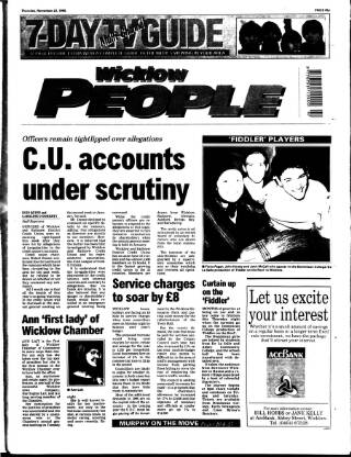 cover page of Wicklow People published on November 23, 1995