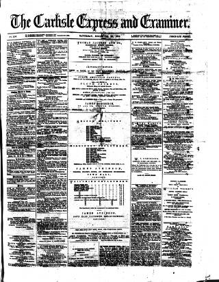 cover page of Carlisle Express and Examiner published on December 25, 1875