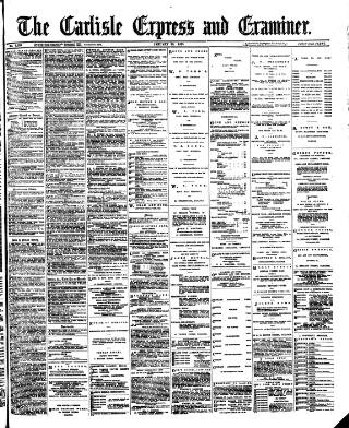 cover page of Carlisle Express and Examiner published on January 26, 1895