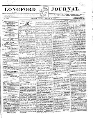 cover page of Longford Journal published on January 26, 1856