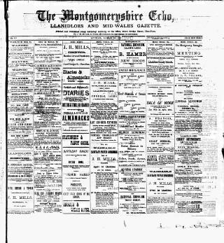 cover page of Montgomeryshire Echo published on January 26, 1895