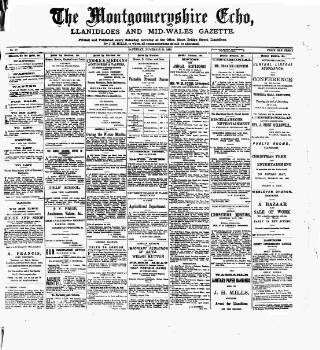 cover page of Montgomeryshire Echo published on November 23, 1895