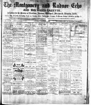 cover page of Montgomeryshire Echo published on December 25, 1897