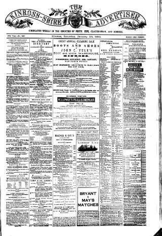 cover page of Kinross-shire Advertiser published on January 26, 1884