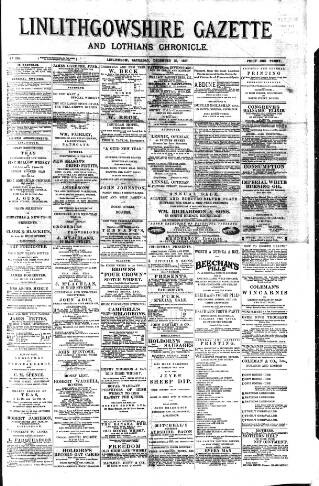 cover page of Linlithgowshire Gazette published on December 25, 1897