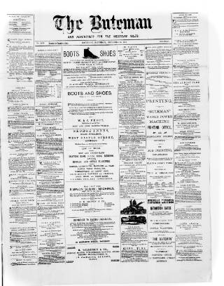 cover page of Buteman published on December 25, 1875