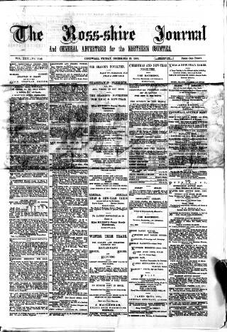 cover page of Ross-shire Journal published on December 25, 1896