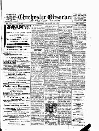 cover page of Chichester Observer published on December 25, 1918