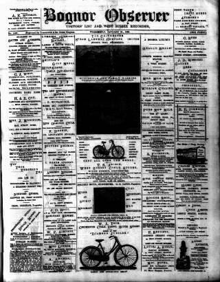 cover page of Bognor Regis Observer published on January 26, 1898