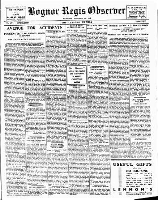 cover page of Bognor Regis Observer published on December 25, 1948