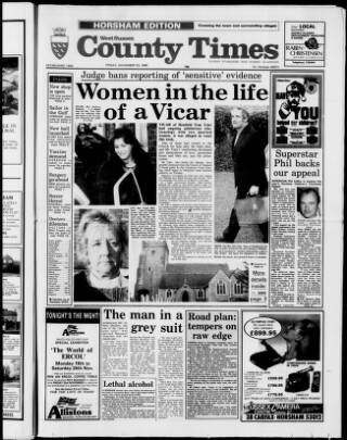 cover page of West Sussex County Times published on November 23, 1990