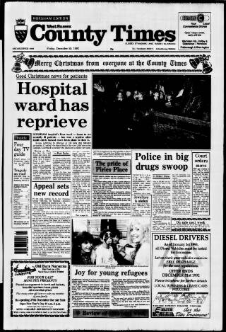 cover page of West Sussex County Times published on December 25, 1992