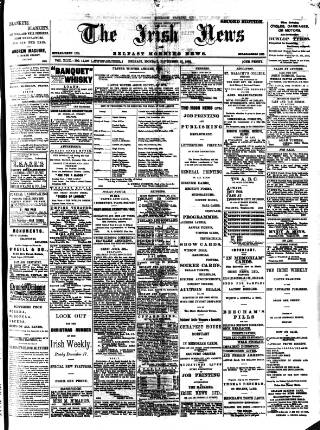 cover page of Irish News and Belfast Morning News published on November 23, 1903