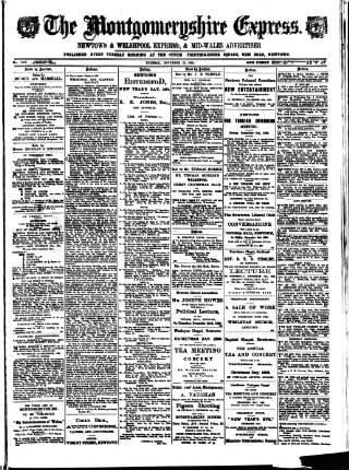 cover page of Montgomeryshire Express published on November 23, 1886