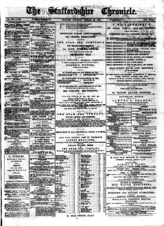 cover page of Staffordshire Chronicle published on January 26, 1889