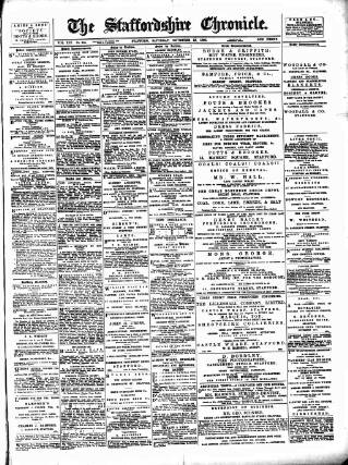 cover page of Staffordshire Chronicle published on November 23, 1895