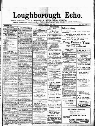 cover page of Loughborough Echo published on January 26, 1917