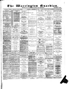 cover page of Warrington Guardian published on December 25, 1889