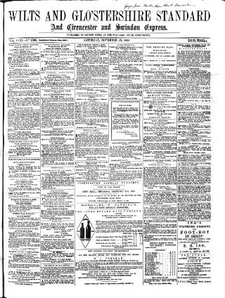 cover page of Wilts and Gloucestershire Standard published on November 23, 1867