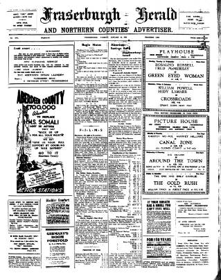 cover page of Fraserburgh Herald and Northern Counties' Advertiser published on January 26, 1943