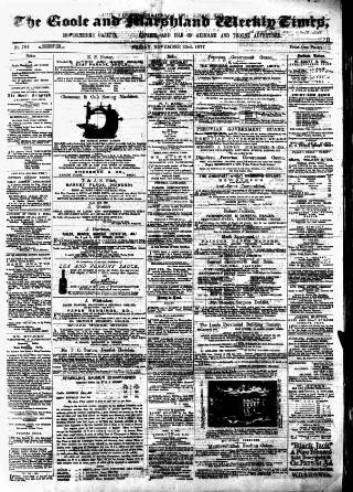 cover page of Goole Times published on November 23, 1877